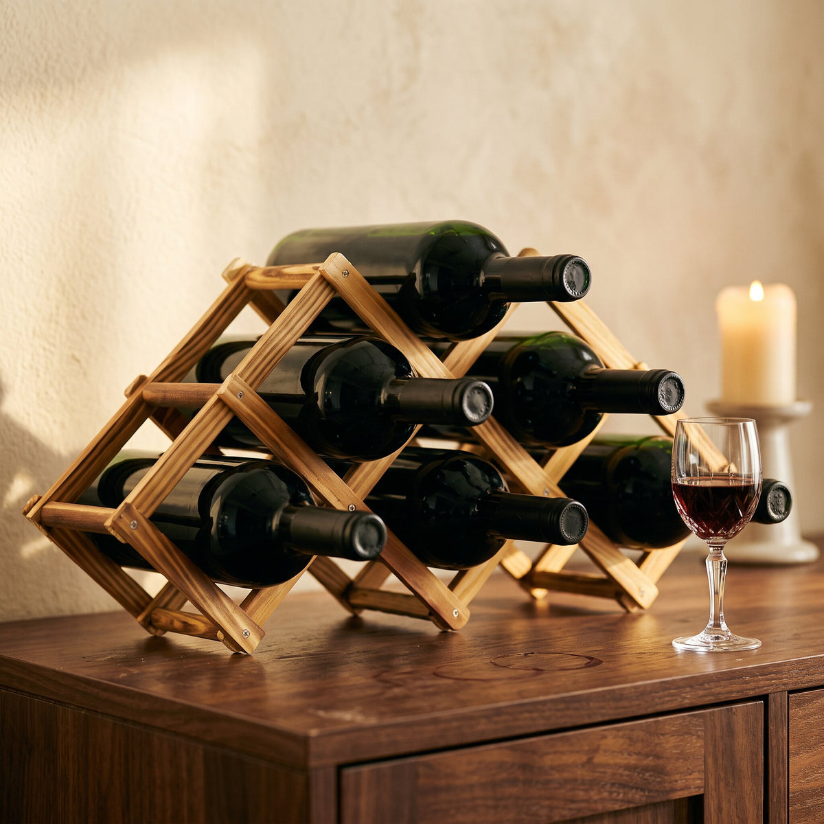 Porte Bouteille de vin en bois - ambiance