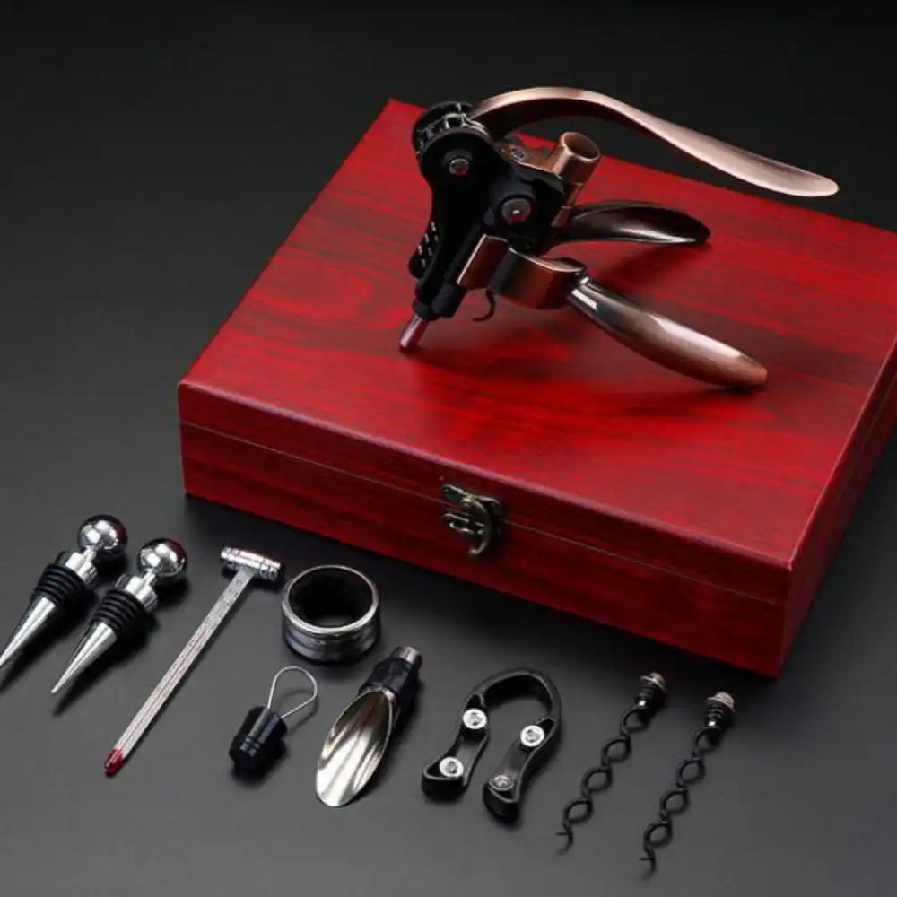 Coffret Bois Tire-bouchon Professionnel Semi-automatique Bronze