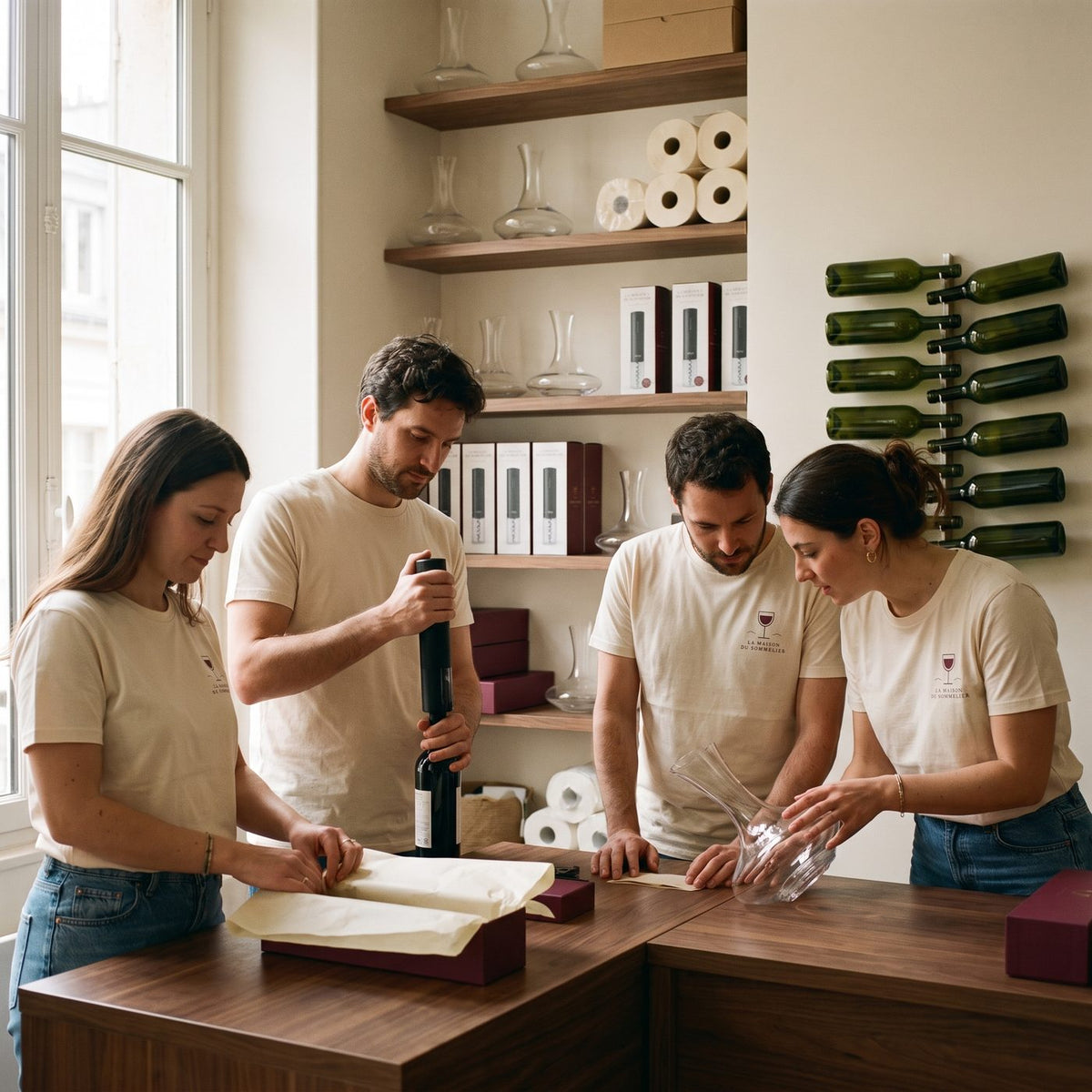 L'équipe de La Maison du Sommelier à l'atelier