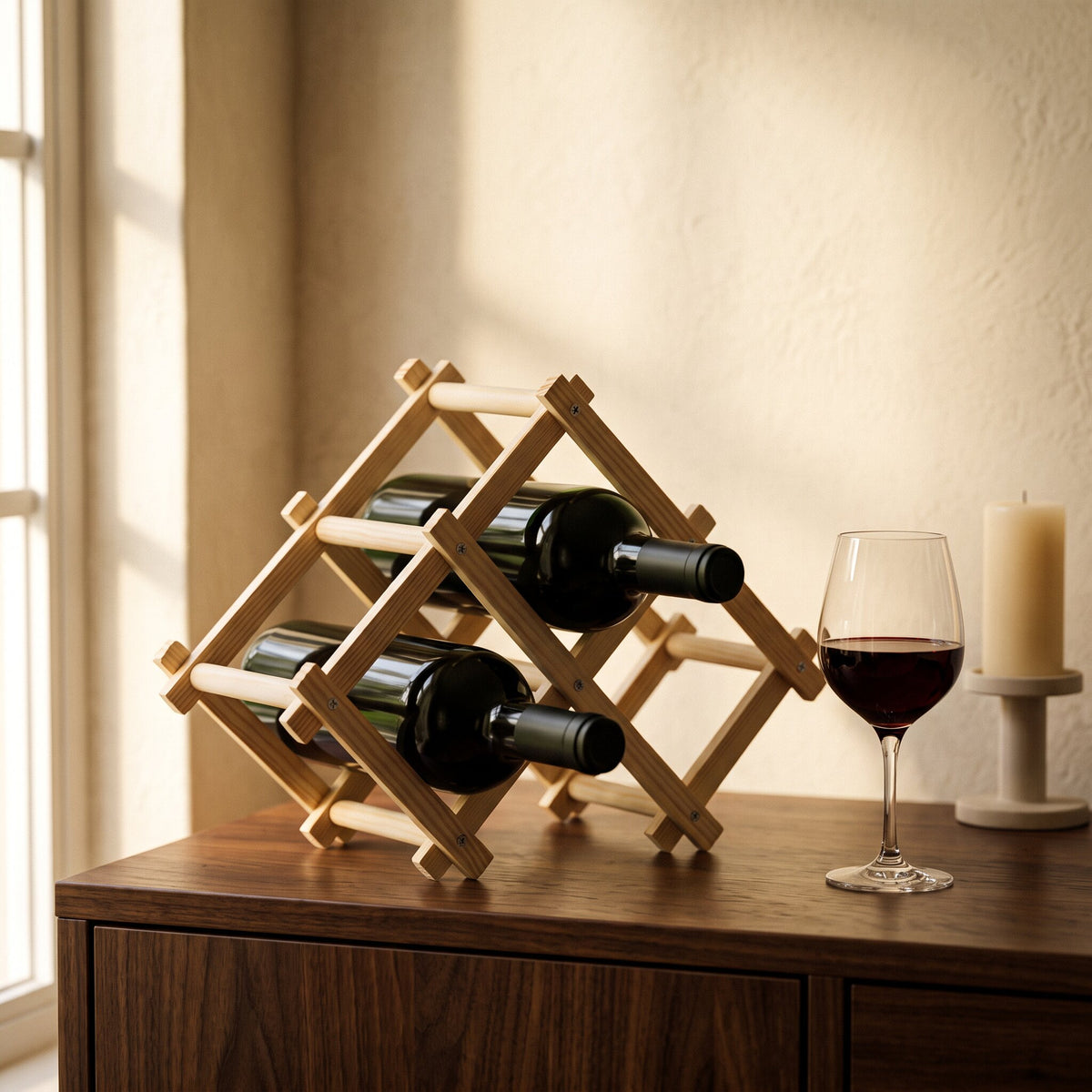Mini etagere de vin en bois - ambiance