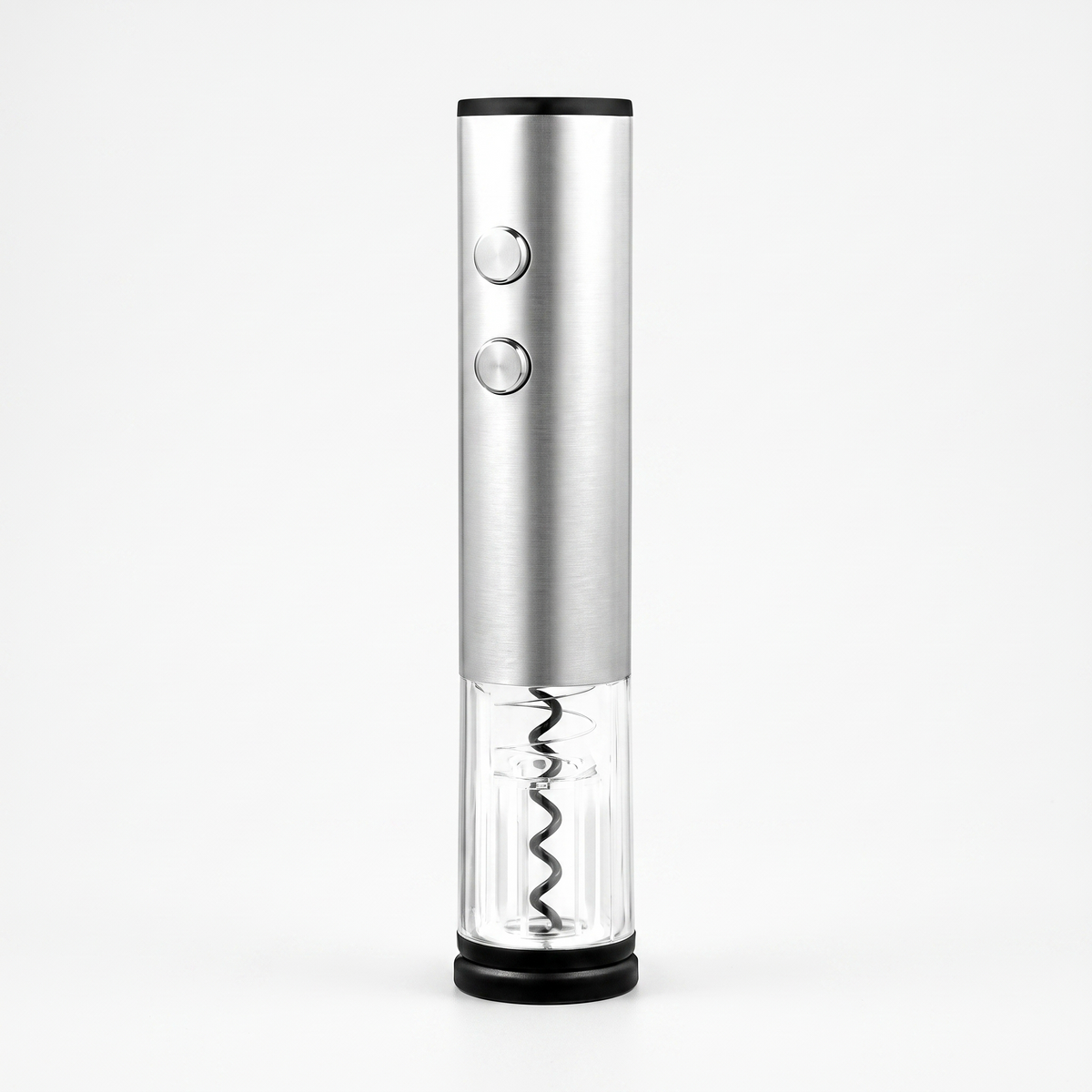 Tire-bouchon électrique rechargeable Circle Joy en inox sur fond blanc