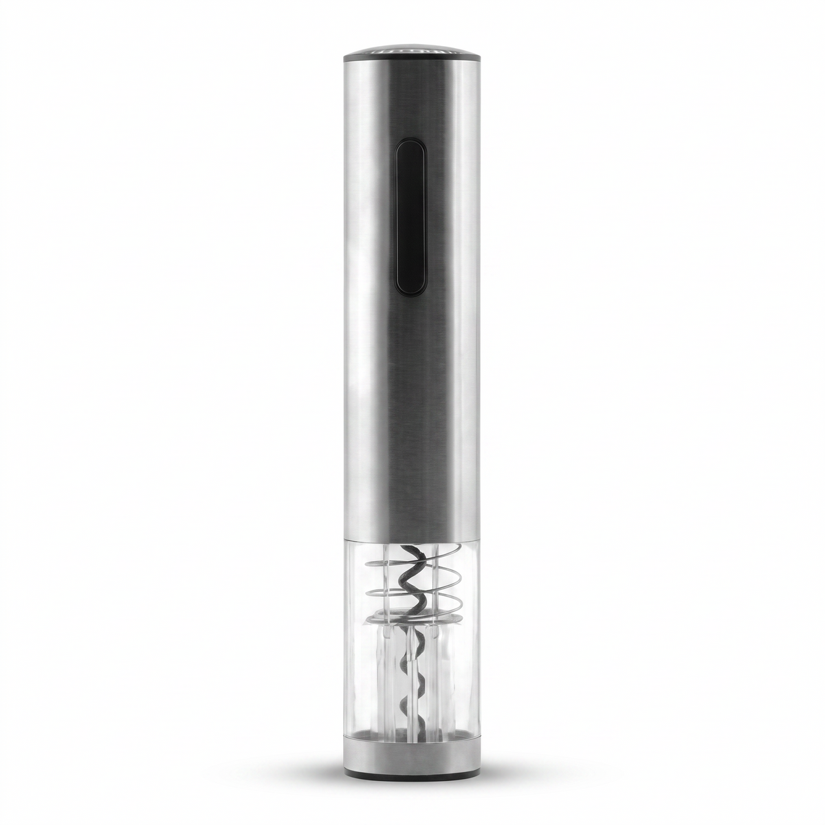 Tire-bouchon électrique du Sommelier en inox avec écran sur fond blanc