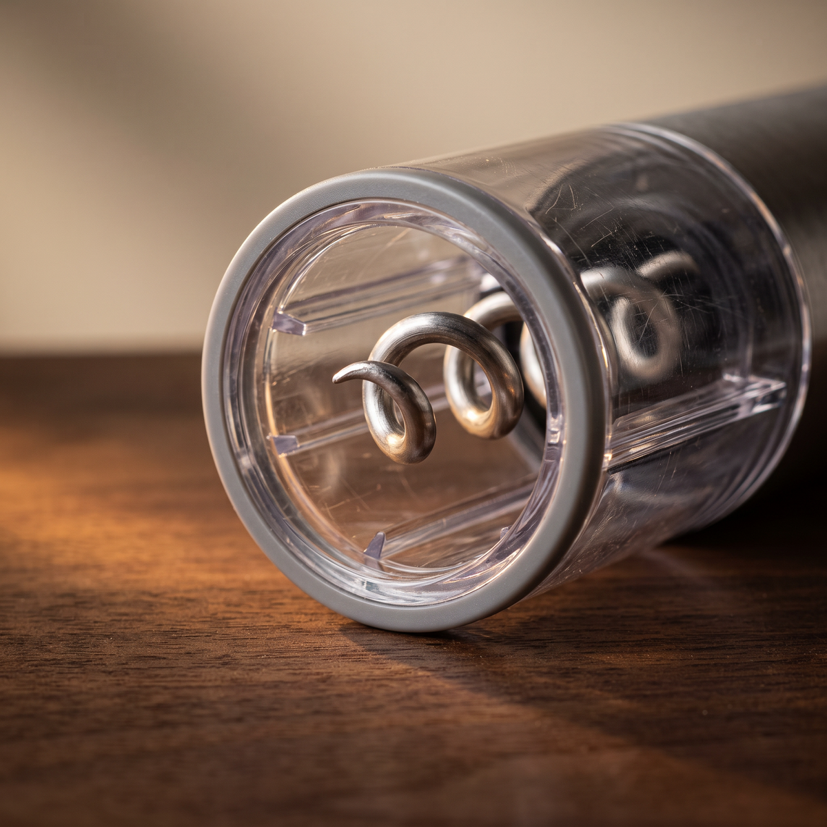 Détail de la vrille du tire-bouchon électrique du Sommelier