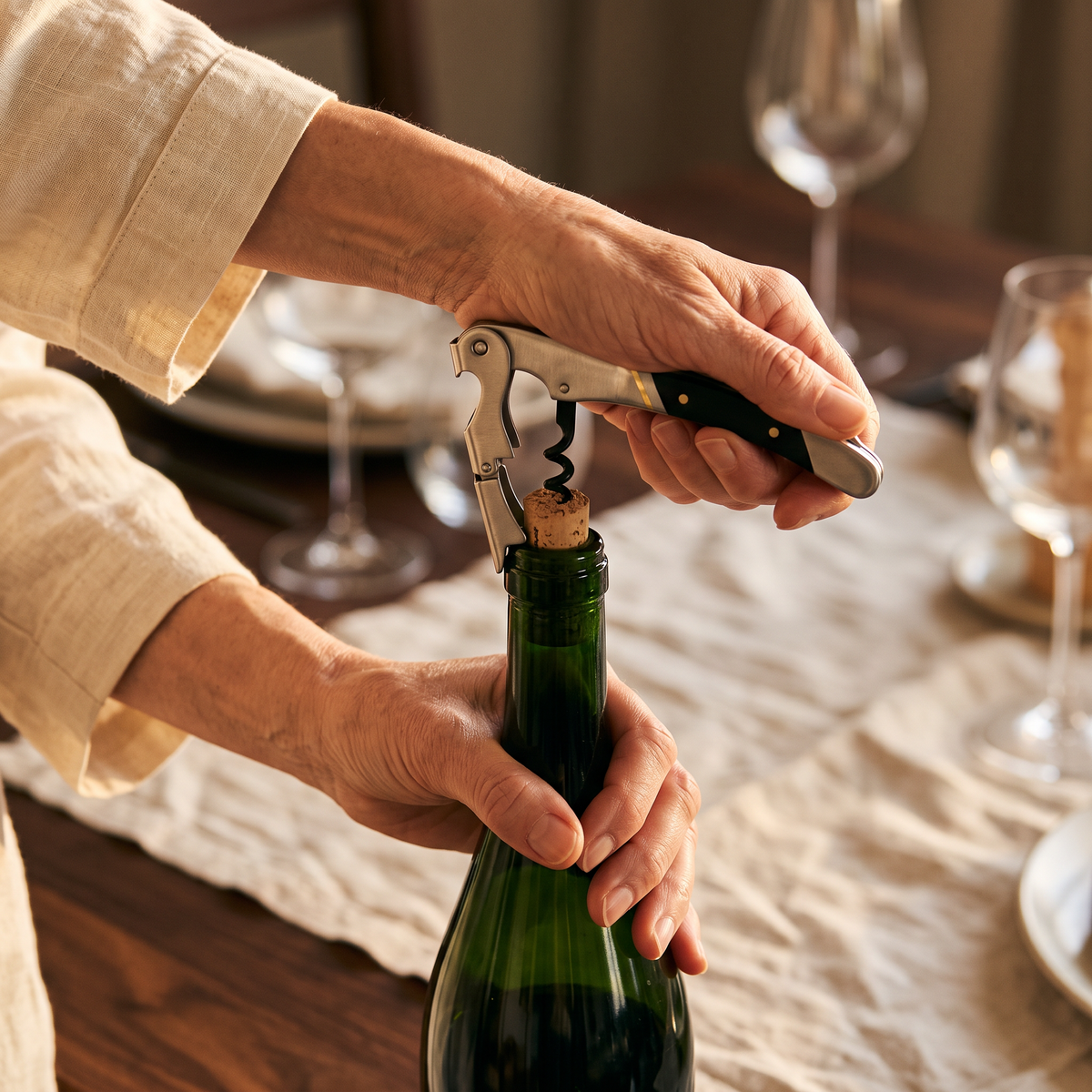 Ouverture d'une bouteille de vin avec le limonadier Chapter