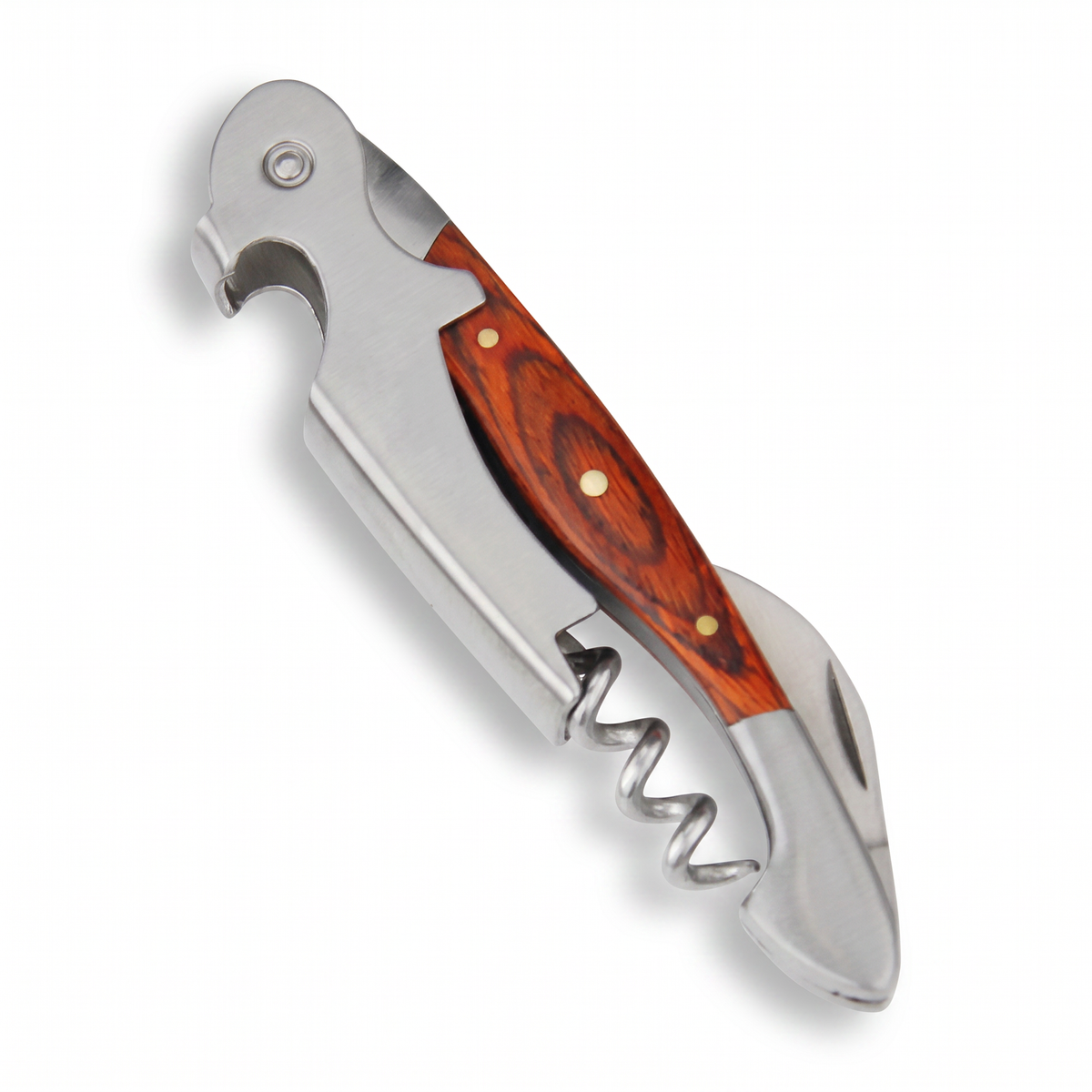 Limonadier Amazona en inox et bois padouk sur fond blanc