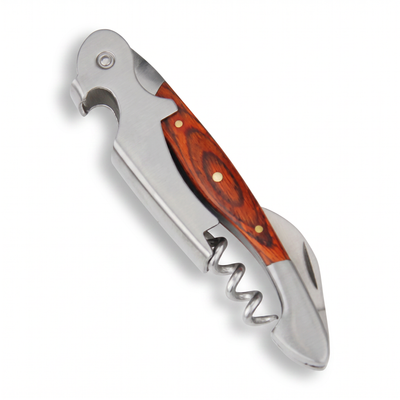 Limonadier Amazona en inox et bois padouk sur fond blanc