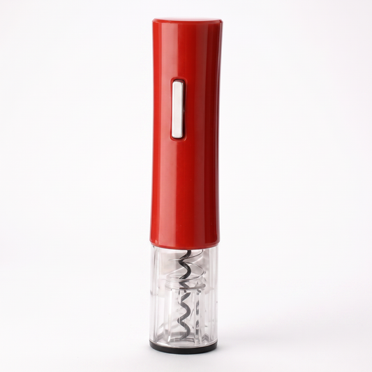 Tire-bouchon électrique rouge brillant sur fond blanc