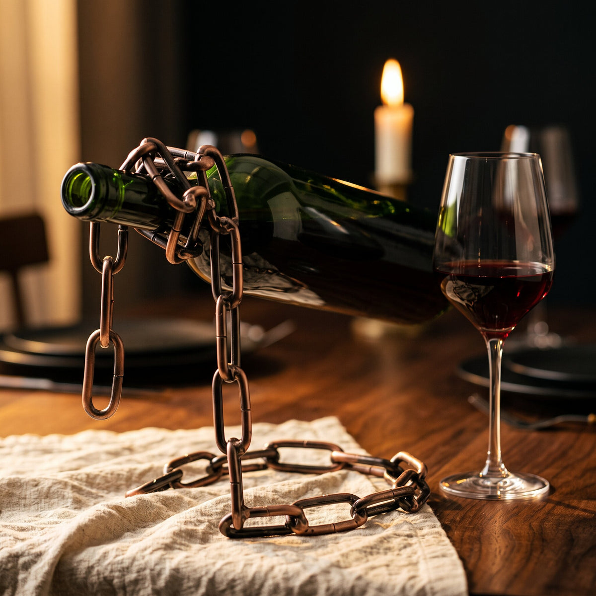 Porte-bouteille de Vin Chaîne Bronze - ambiance
