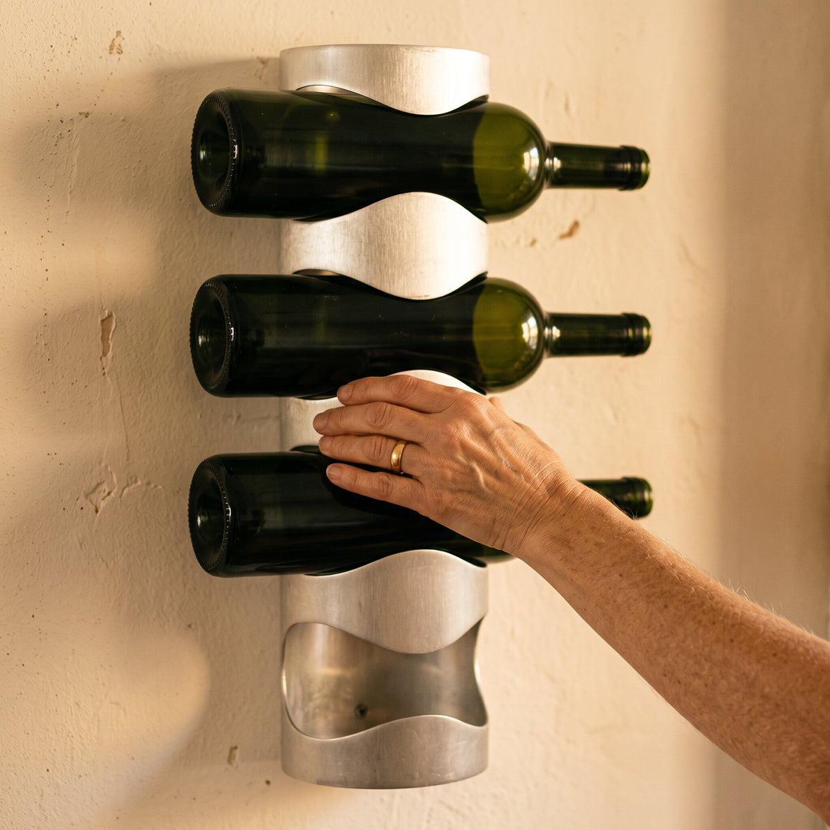 Porte-bouteille de Vin Étagère Métal - main d'échelle