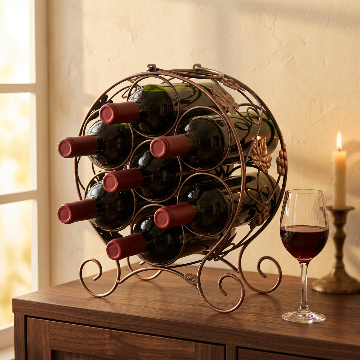 Porte-bouteille de Vin Métal Cylindre - ambiance