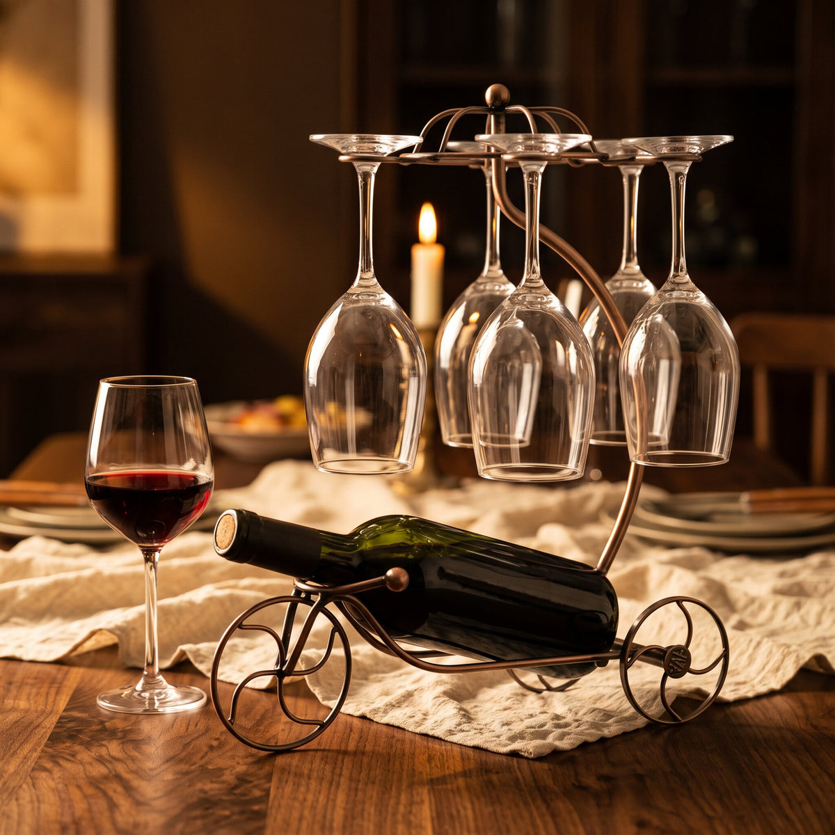 Porte-bouteille de Vin Tricycle Bronze - ambiance