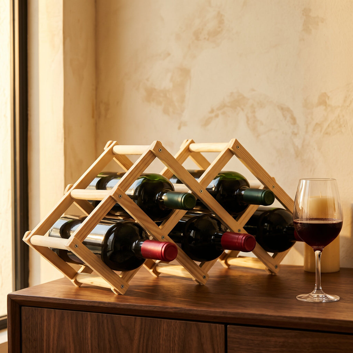 Rangement Bouteille de vin en bois - ambiance