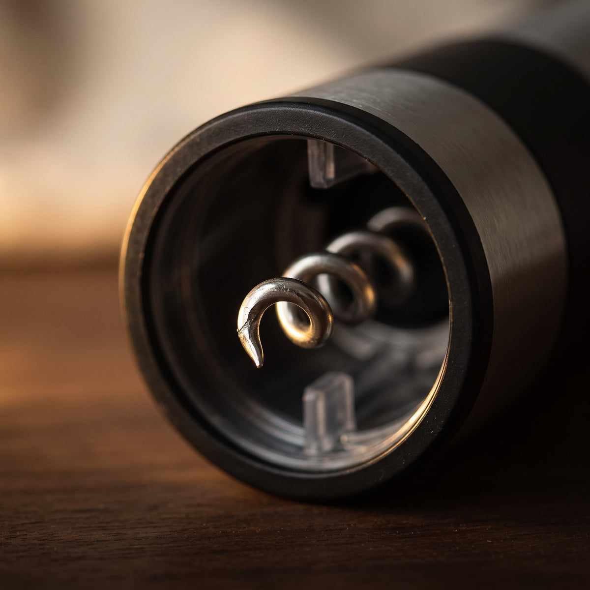 Détail de la vrille en acier inoxydable du tire-bouchon électrique Haute Gamme
