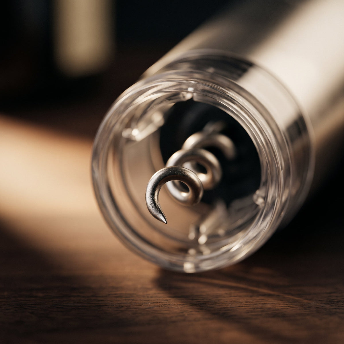 Détail de la vrille en acier inoxydable du tire-bouchon électrique Luxueux
