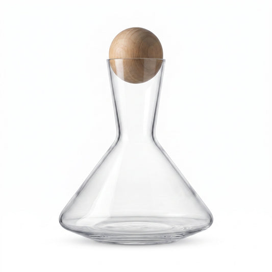 Carafe à décanter Spin Cork avec bouchon bois — packshot fond blanc